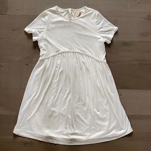 Cream short sleeve dress